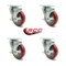 Service Caster 4 Inch Red Polyurethane Wheel Swivel Top Plate Caster Set with Brake SCC SCC-20S414-PPUB-RED-TLB-4 - alternate 6